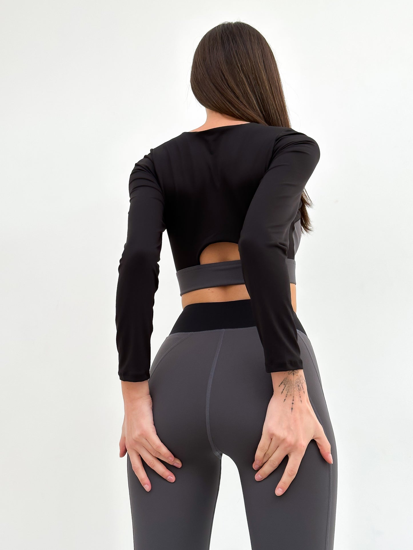 Zestaw treningowy Damskie Stylish Szaro-czarny