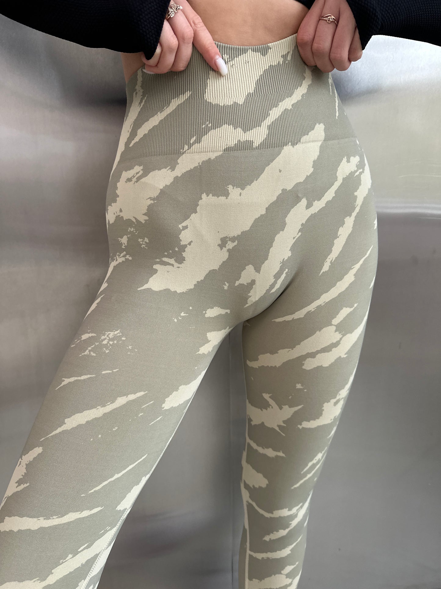 Legginsy treningowy Damskie Cam pistacja