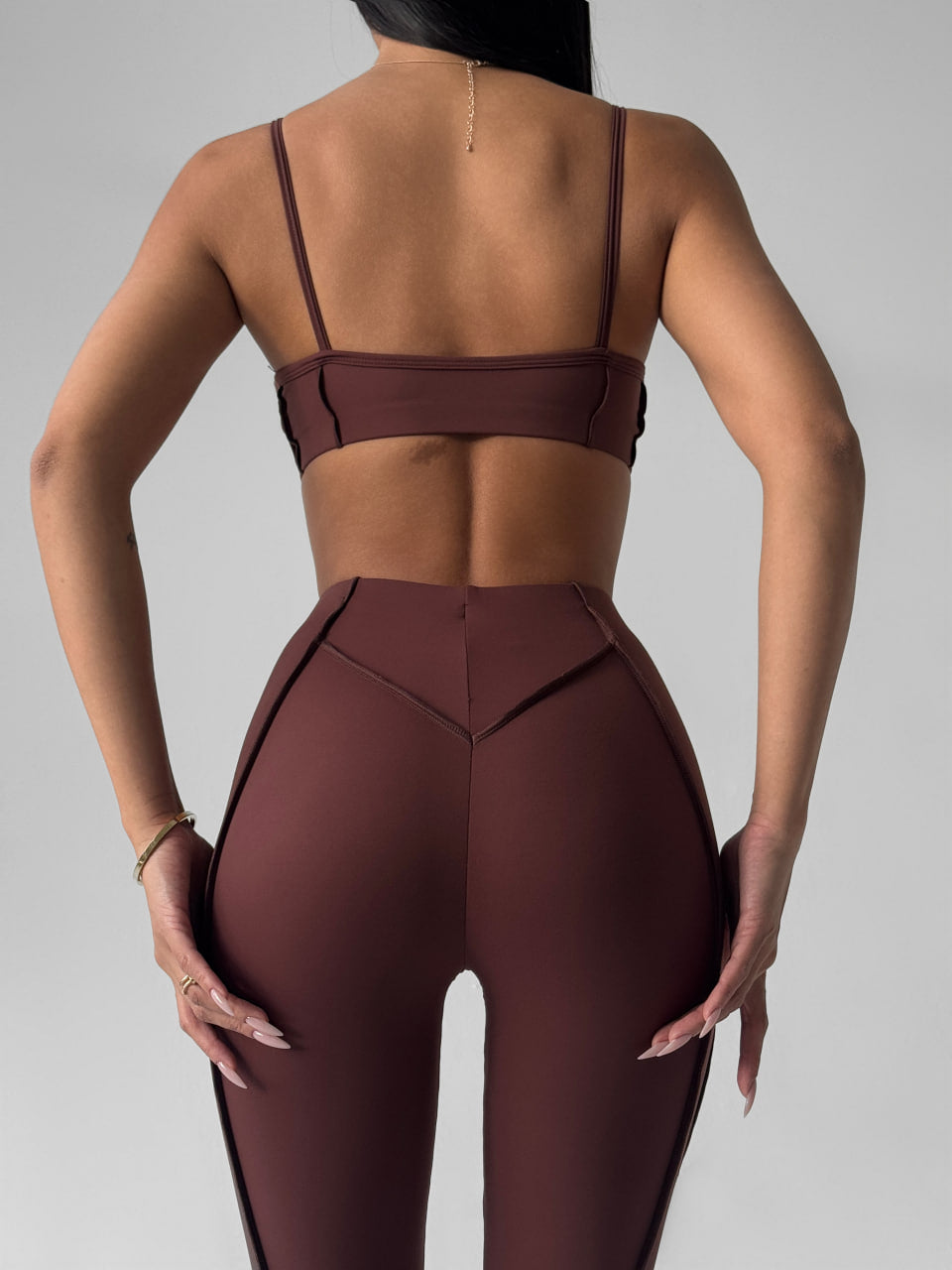 Legginsy treningowy Butterfly czekoladowy