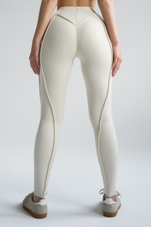 Legginsy treningowy Butterfly   beżowy