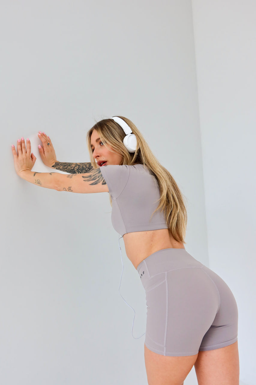 Zestaw treningowy Damskie Sunny short szary