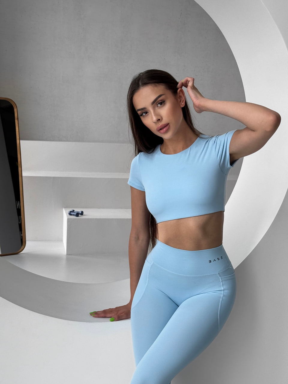 Zestaw treningowy Damskie Sunny T-shirt błękitny