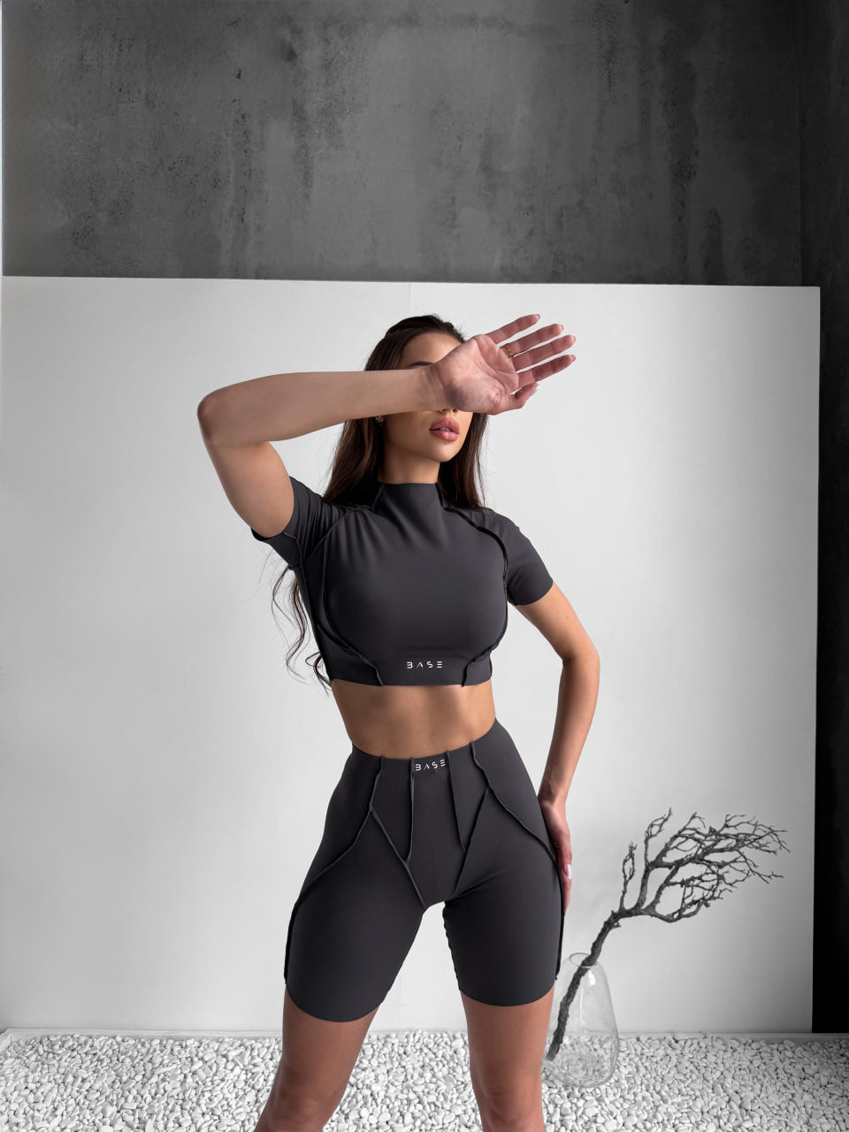 Zestaw treningowy Damskie Butterfly T-shirt i szorty grafit