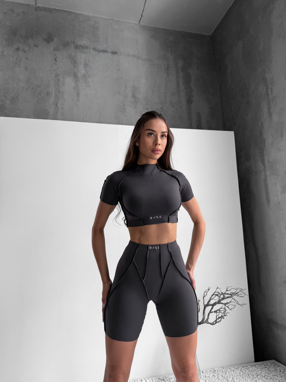 Zestaw treningowy Damskie Butterfly T-shirt i szorty grafit