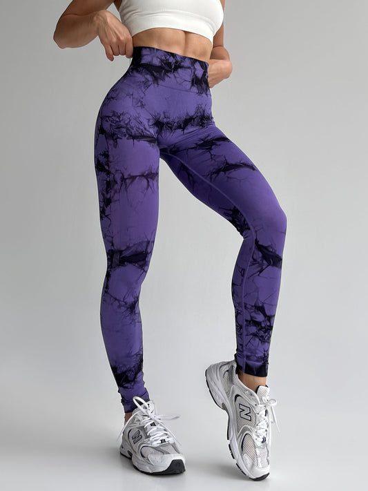 Legginsy treningowy Damskie GALAXY Liliowy