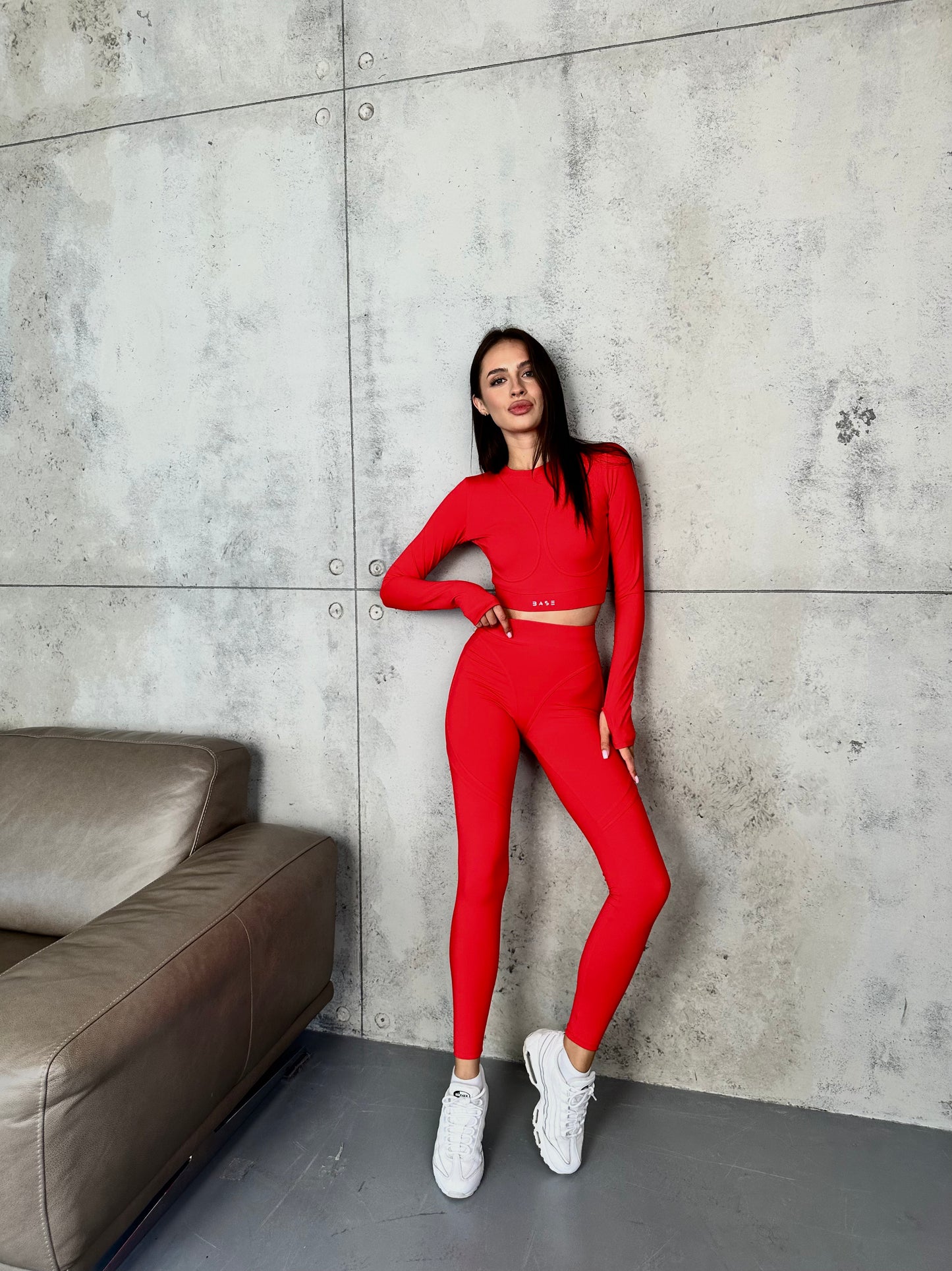 Legginsy treningowy Aura  czerwony