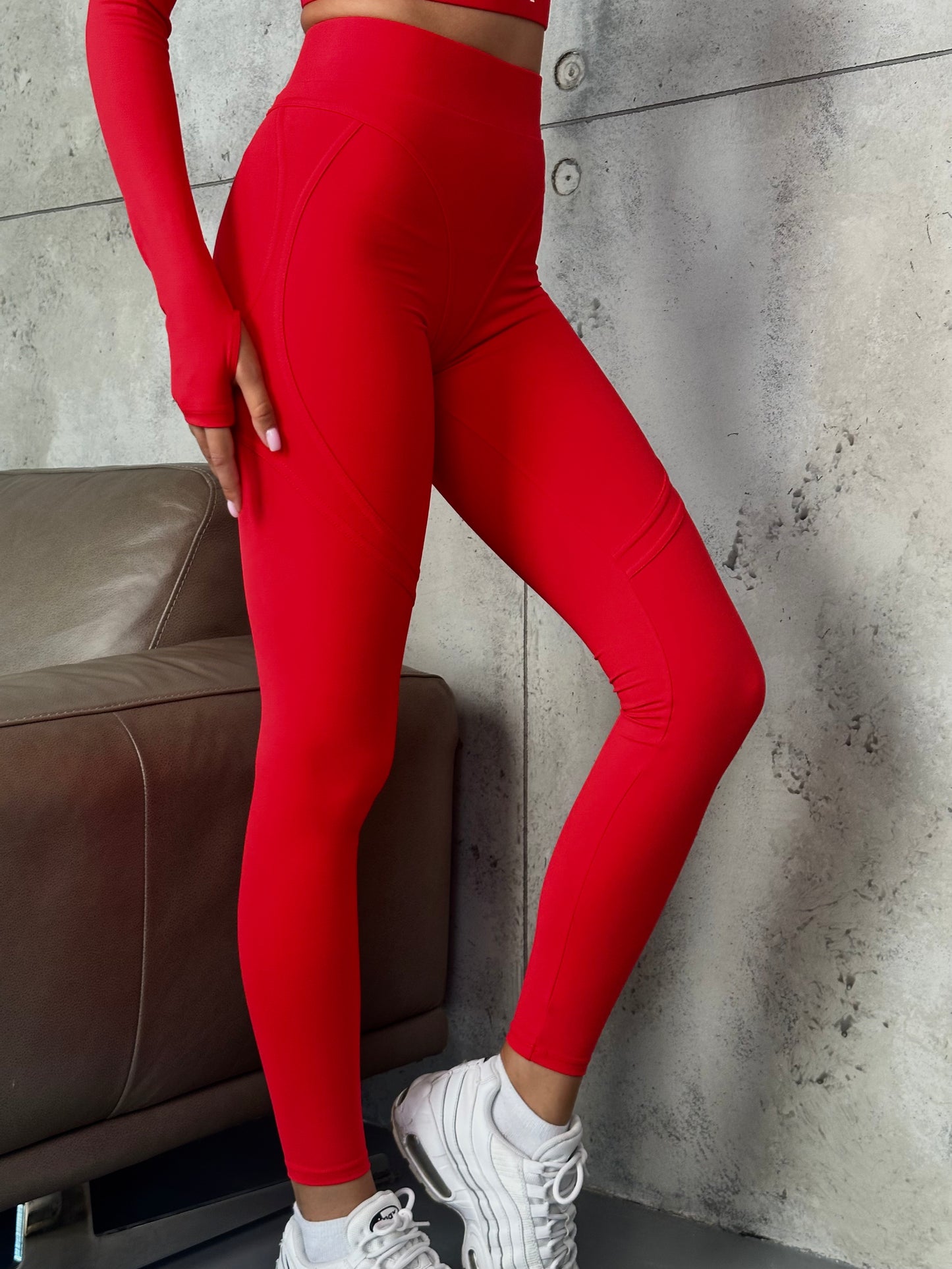 Legginsy treningowy Aura  czerwony
