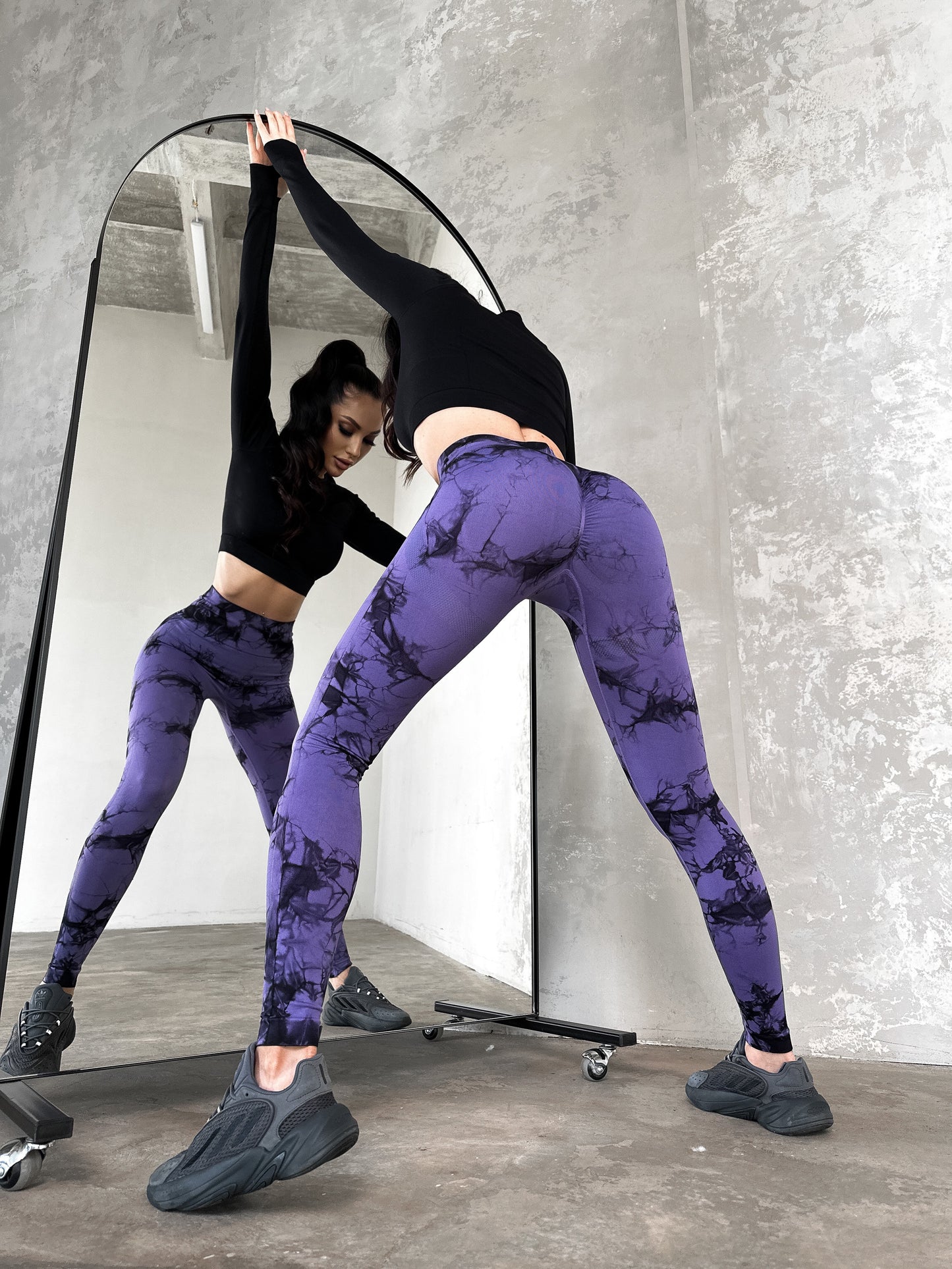 Legginsy treningowy Damskie GALAXY Liliowy