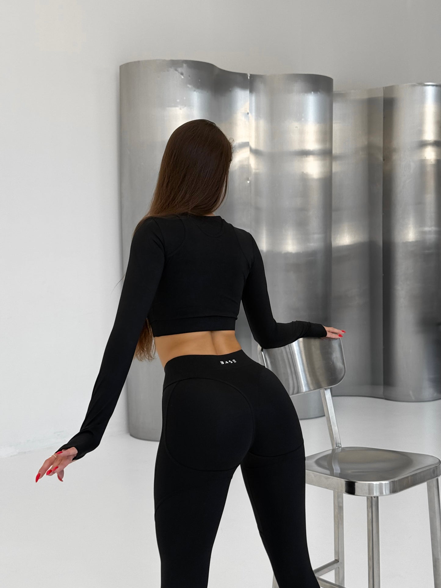 Zestaw treningowy Damskie Aura Long czarny
