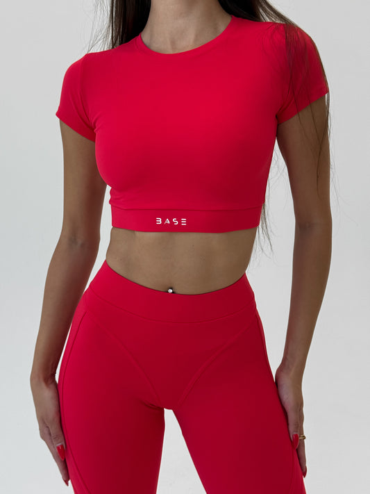 Zestaw treningowy Damskie Aura T-shirt czerwony