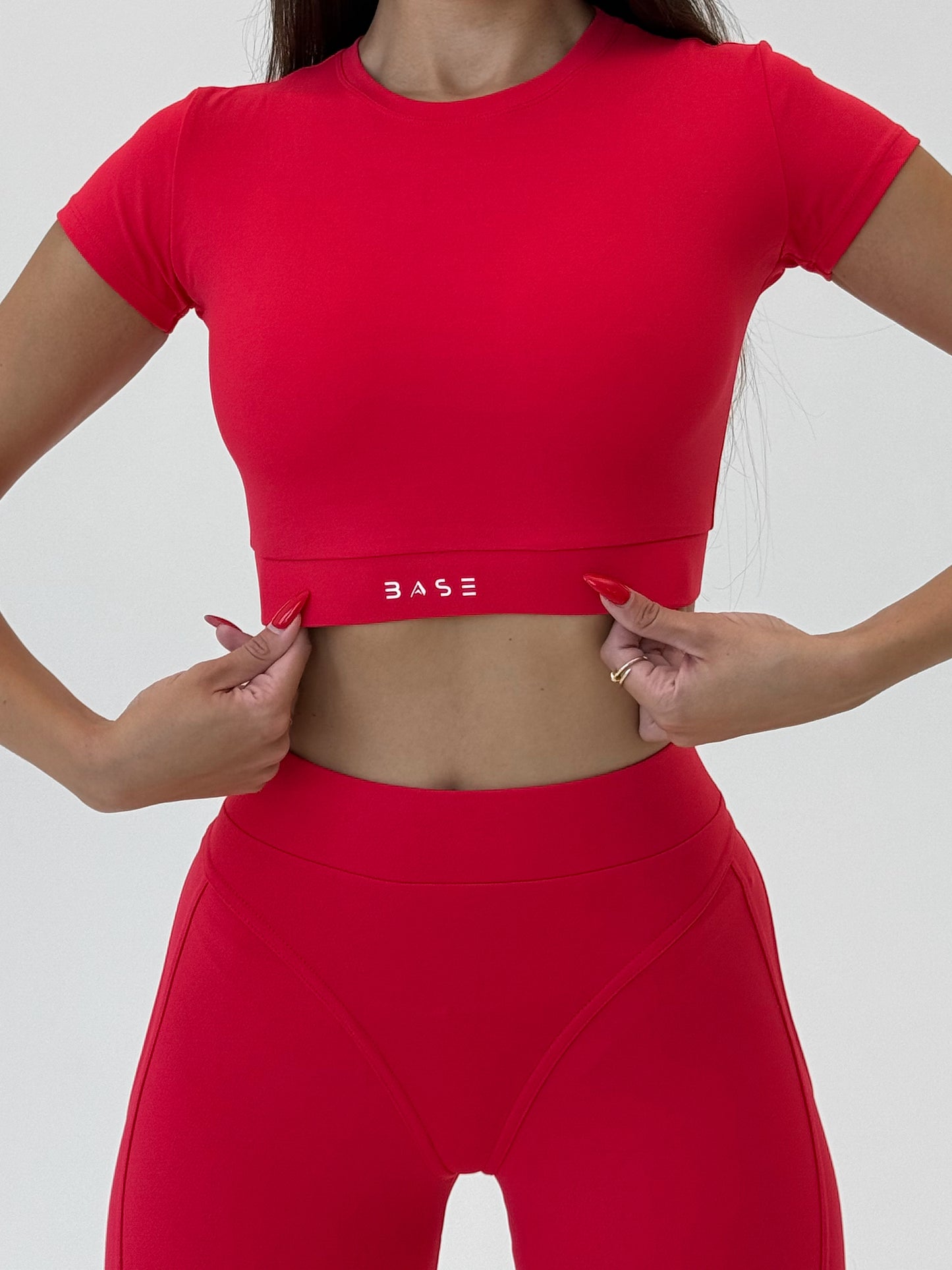 Zestaw treningowy Damskie Aura T-shirt czerwony
