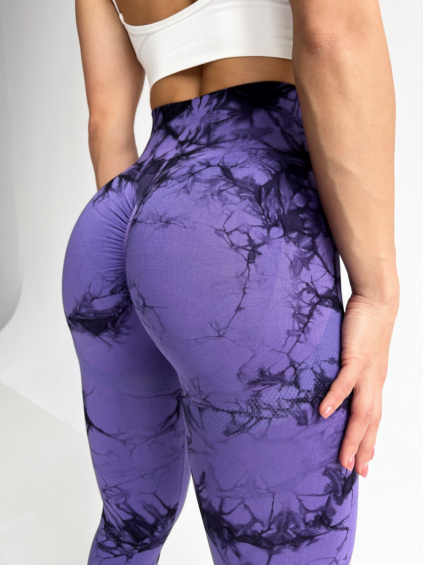 Legginsy treningowy Damskie GALAXY Liliowy