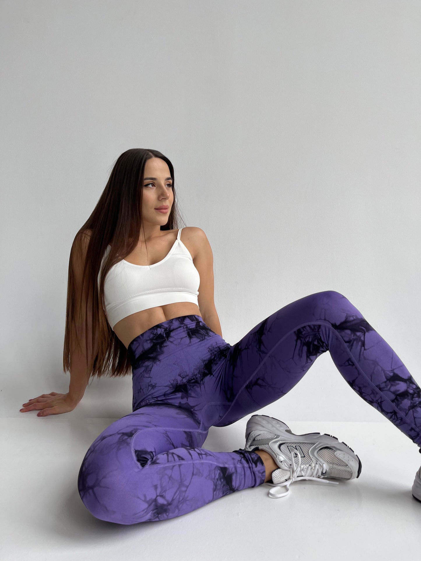 Legginsy treningowy Damskie GALAXY Liliowy