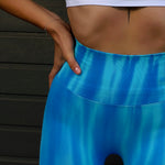 Legginsy treningowy Damskie Splash Turkus