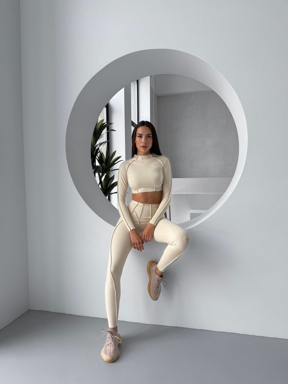 Zestaw treningowy Damskie Butterfly Long beżowy
