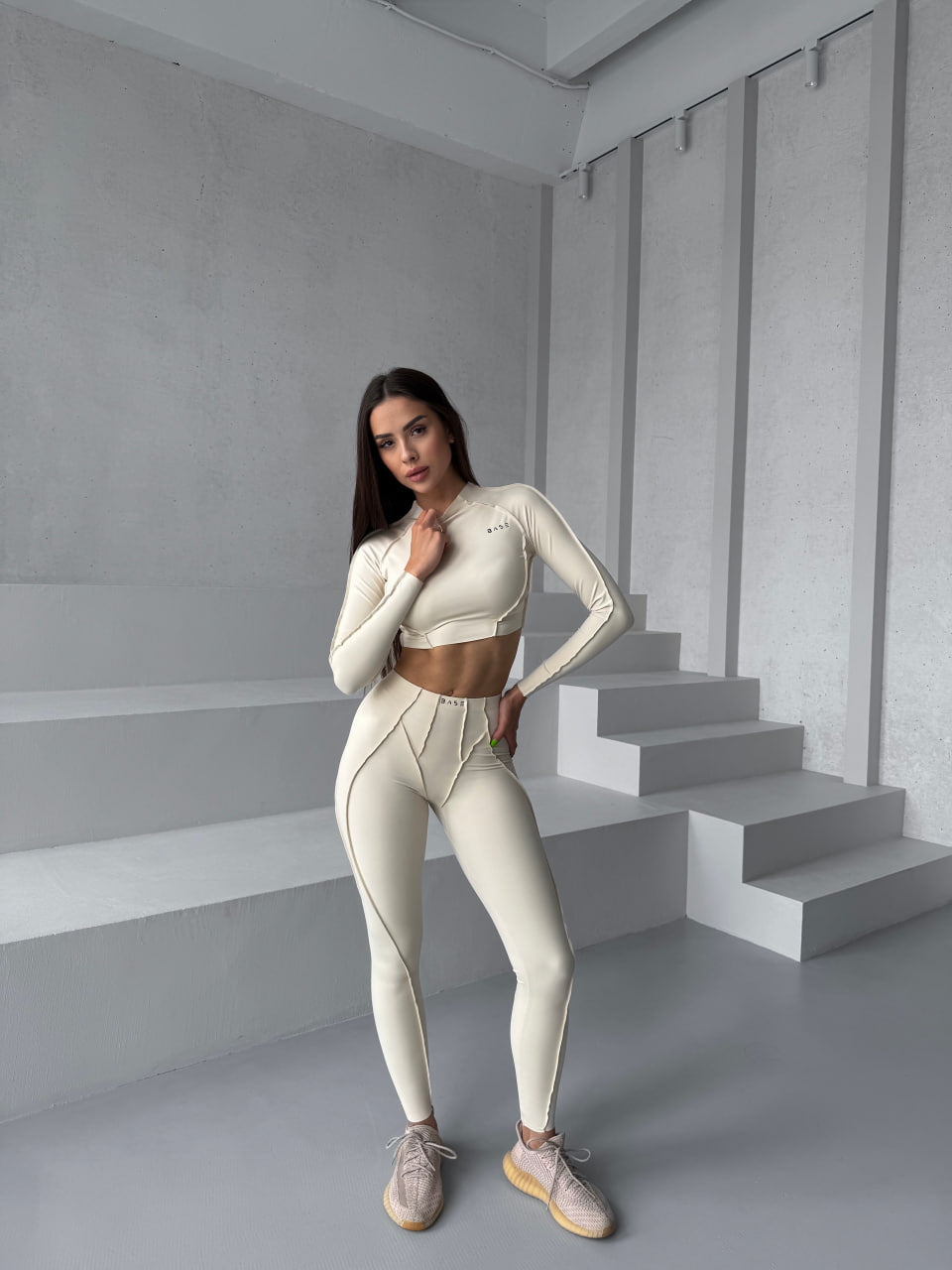 Zestaw treningowy Damskie Butterfly Long beżowy