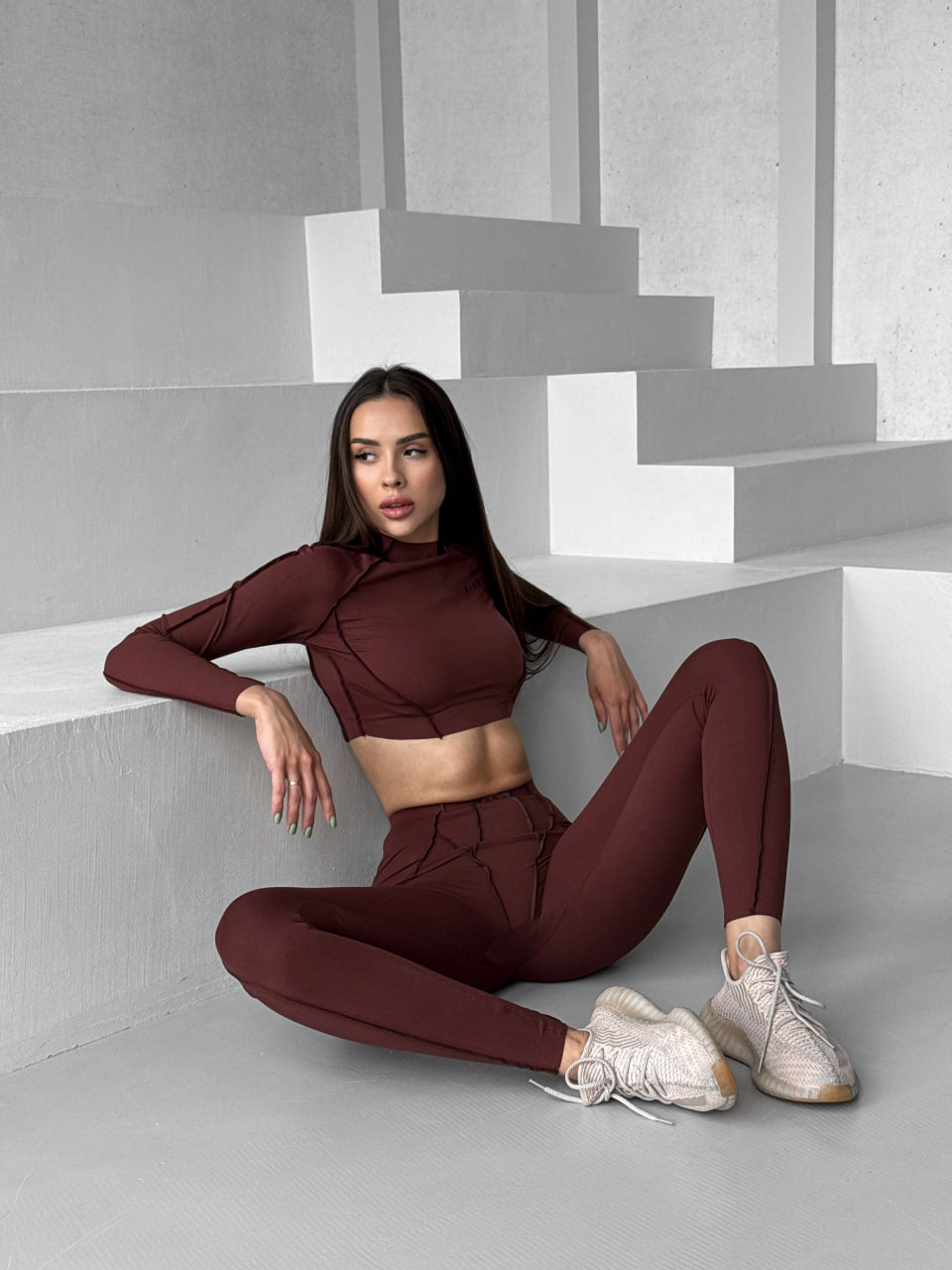 Zestaw treningowy Damskie Butterfly Long czekoladowy