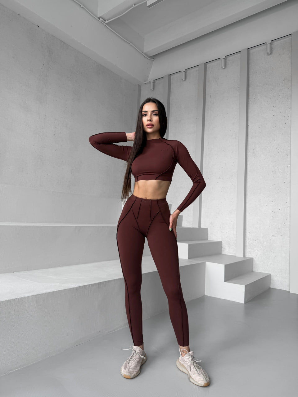 Zestaw treningowy Damskie Butterfly Long czekoladowy