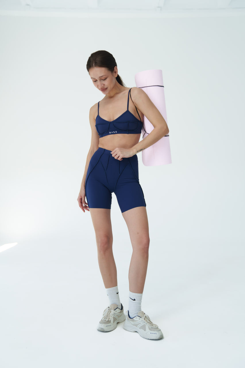 Zestaw treningowy Damskie Butterfly top z szortami  niebieski