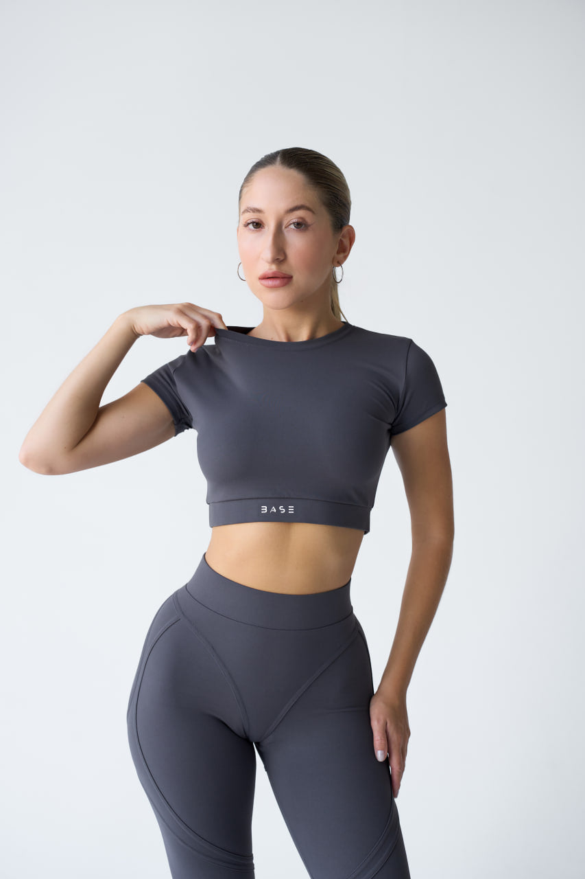Zestaw treningowy Damskie Aura T-shirt grafit