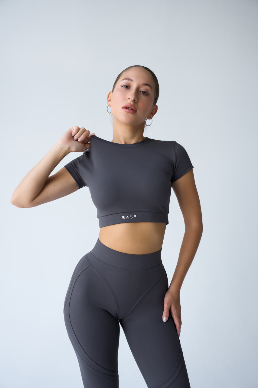 Zestaw treningowy Damskie Aura T-shirt grafit