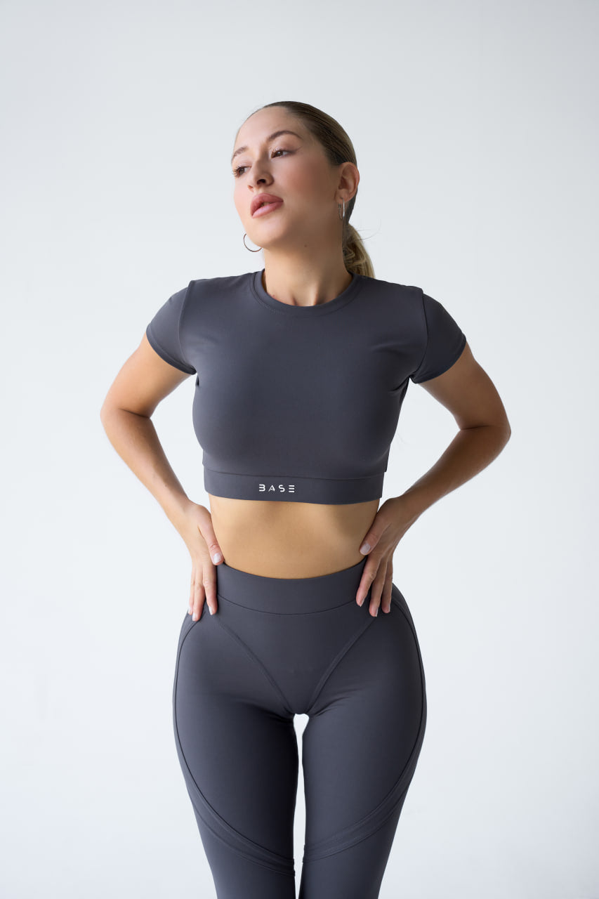Zestaw treningowy Damskie Aura T-shirt grafit