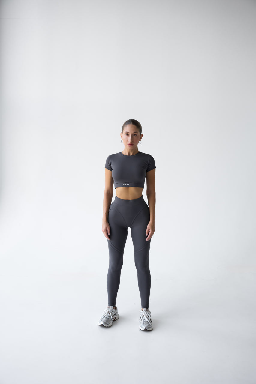 Zestaw treningowy Damskie Aura T-shirt grafit