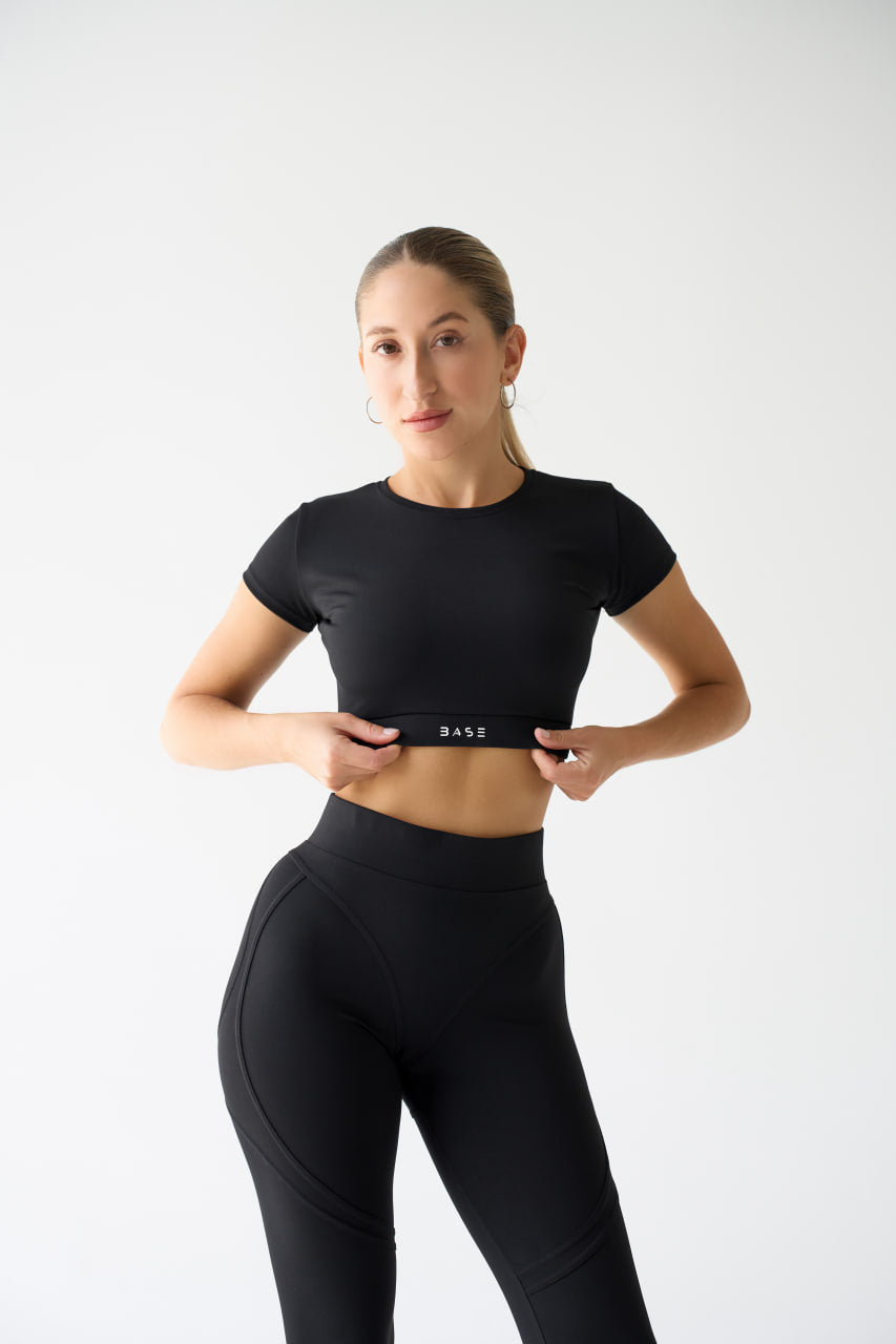 Zestaw treningowy Damskie Aura T-shirt czarny