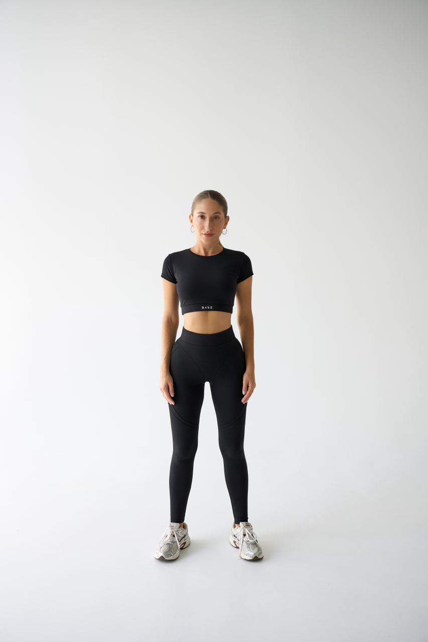 Zestaw treningowy Damskie Aura T-shirt czarny