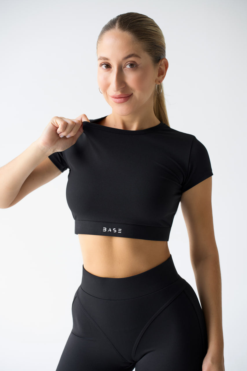 Zestaw treningowy Damskie Aura T-shirt czarny