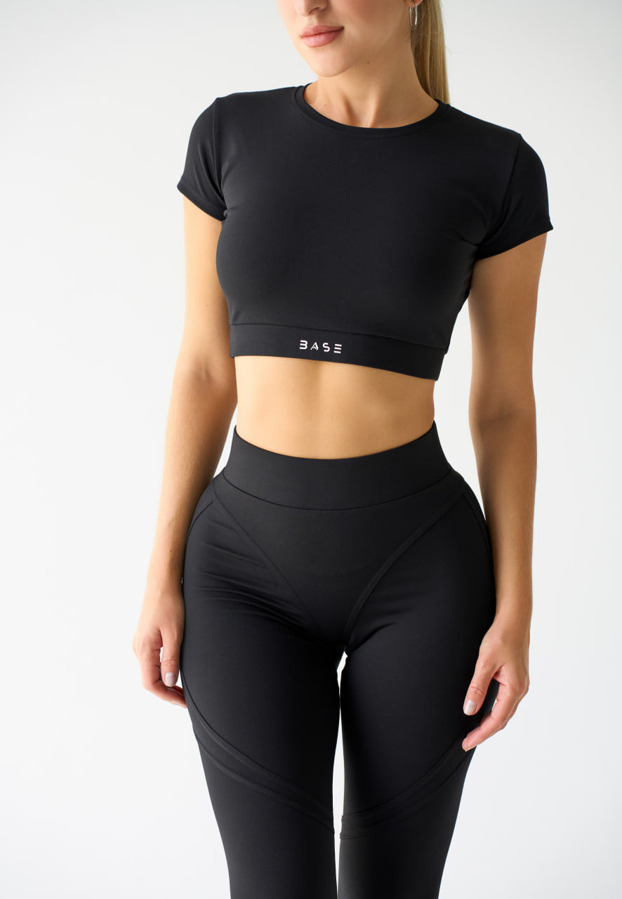 Zestaw treningowy Damskie Aura T-shirt czarny